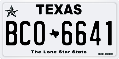 TX license plate BCO6641