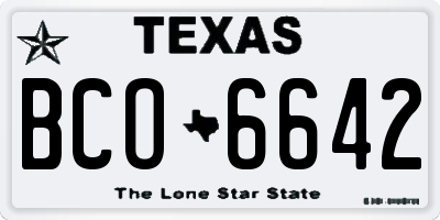 TX license plate BCO6642