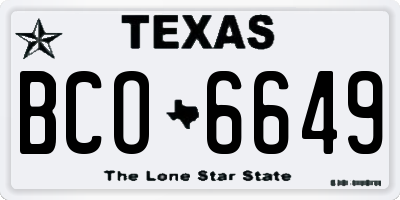 TX license plate BCO6649