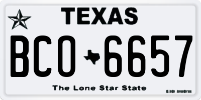 TX license plate BCO6657