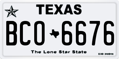TX license plate BCO6676
