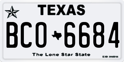 TX license plate BCO6684