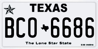 TX license plate BCO6686
