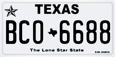 TX license plate BCO6688