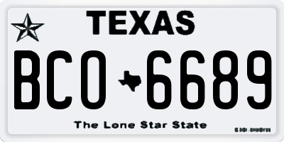 TX license plate BCO6689