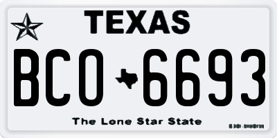 TX license plate BCO6693
