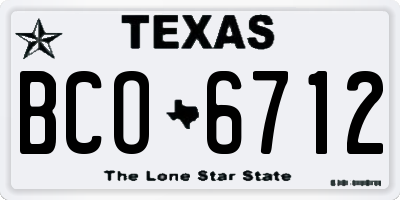 TX license plate BCO6712