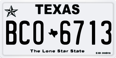 TX license plate BCO6713