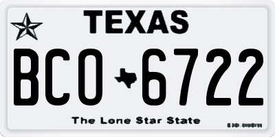 TX license plate BCO6722