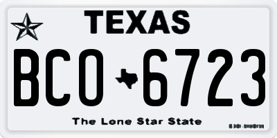 TX license plate BCO6723