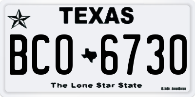 TX license plate BCO6730