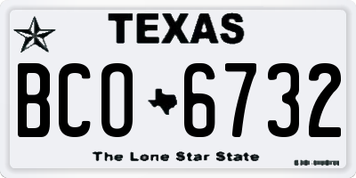 TX license plate BCO6732