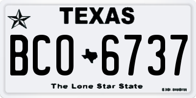 TX license plate BCO6737
