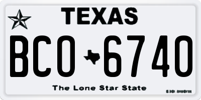 TX license plate BCO6740