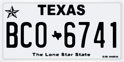 TX license plate BCO6741