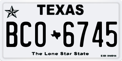 TX license plate BCO6745