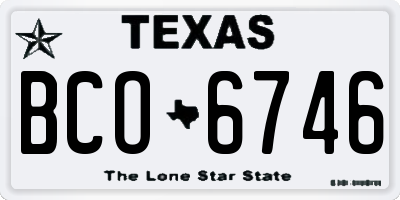 TX license plate BCO6746