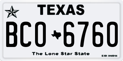 TX license plate BCO6760