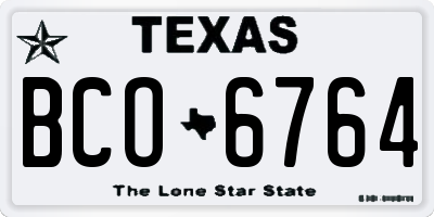 TX license plate BCO6764