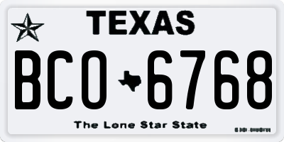 TX license plate BCO6768