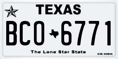 TX license plate BCO6771