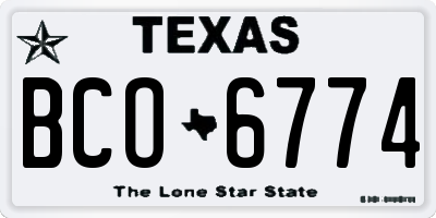 TX license plate BCO6774