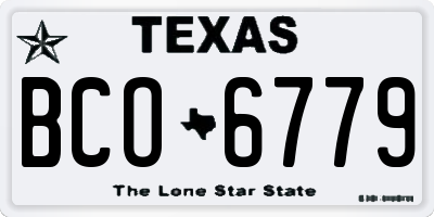 TX license plate BCO6779