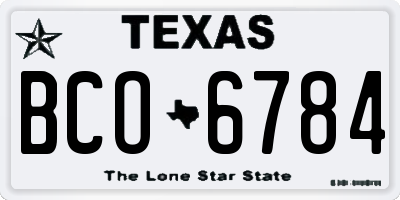 TX license plate BCO6784