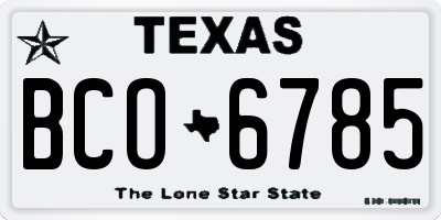 TX license plate BCO6785