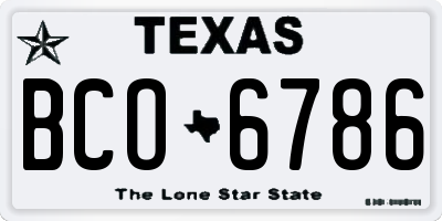 TX license plate BCO6786