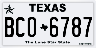 TX license plate BCO6787