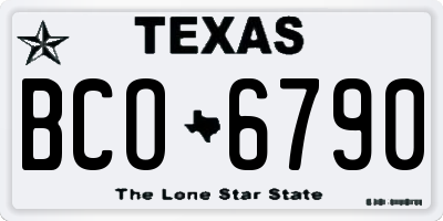 TX license plate BCO6790