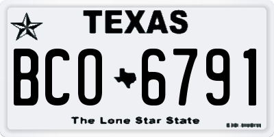 TX license plate BCO6791