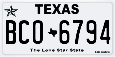 TX license plate BCO6794