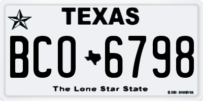 TX license plate BCO6798