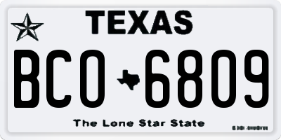 TX license plate BCO6809