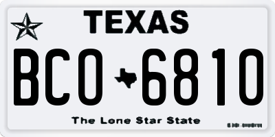 TX license plate BCO6810