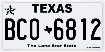 TX license plate BCO6812