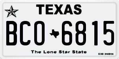 TX license plate BCO6815