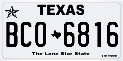 TX license plate BCO6816