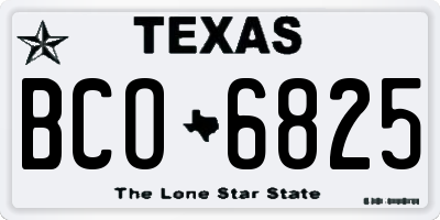 TX license plate BCO6825