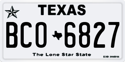 TX license plate BCO6827