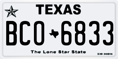 TX license plate BCO6833