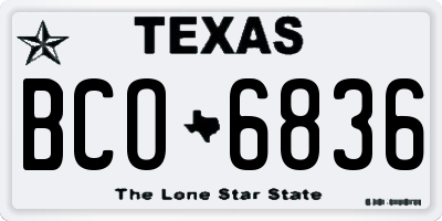 TX license plate BCO6836