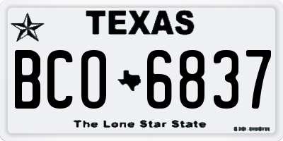 TX license plate BCO6837