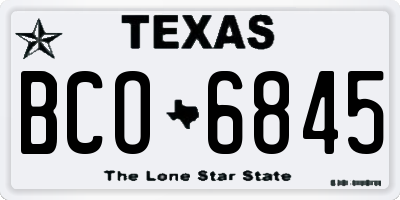 TX license plate BCO6845