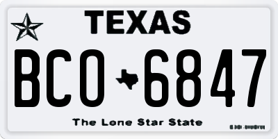 TX license plate BCO6847