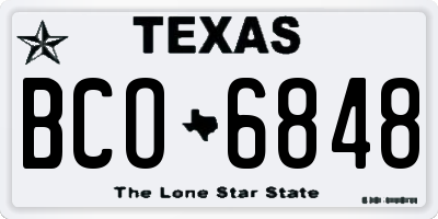 TX license plate BCO6848