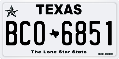 TX license plate BCO6851