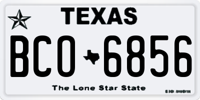 TX license plate BCO6856
